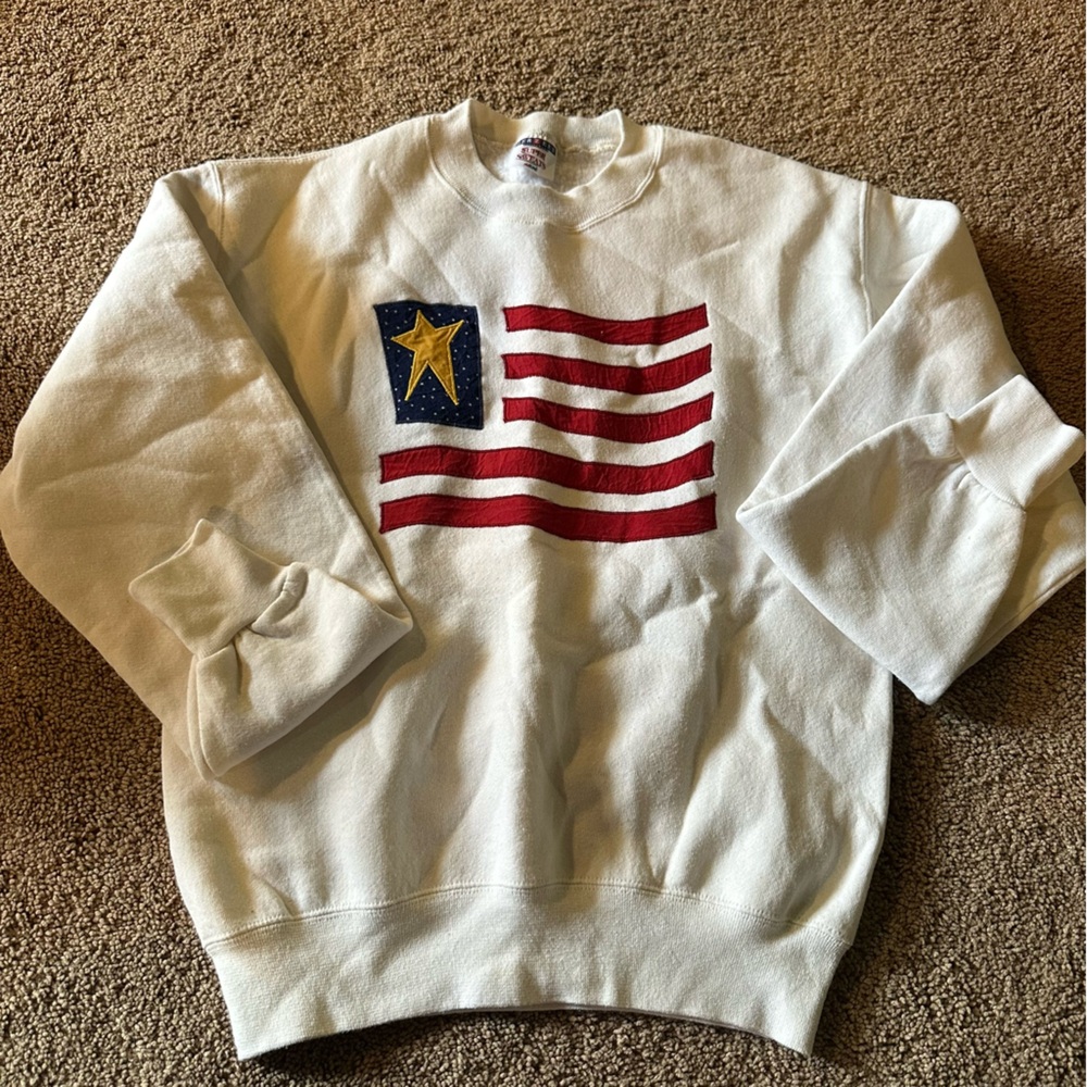 Vtg | American Flag Crewneck